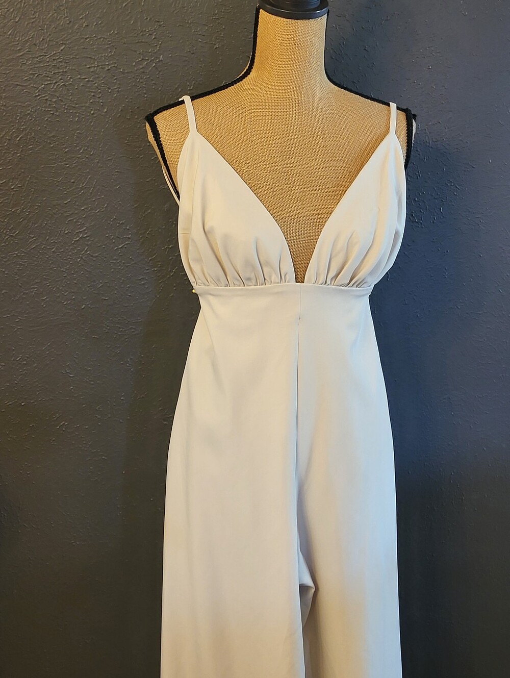 KAOA Beige Jumpsuit Wide Legged Soaghetti Straps NWT size 38 (US 6)